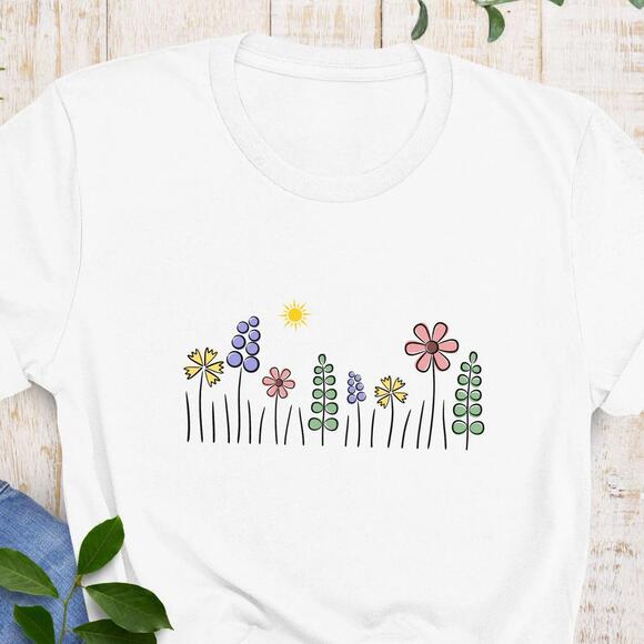 Tops - Retro Floral Gardening T-Shirt Garden Lover Gift
